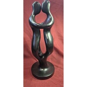 Modern Abstract Couple Statue Embracing Lovers Figurine Black Home Shelf Decor